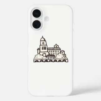 Funda iPhone 16 boceto rápido de la ciudad del lado del río