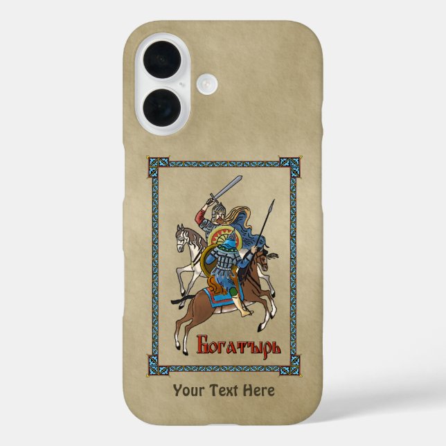 Funda iPhone 16 Bogatyr ruso medieval (Reverso )