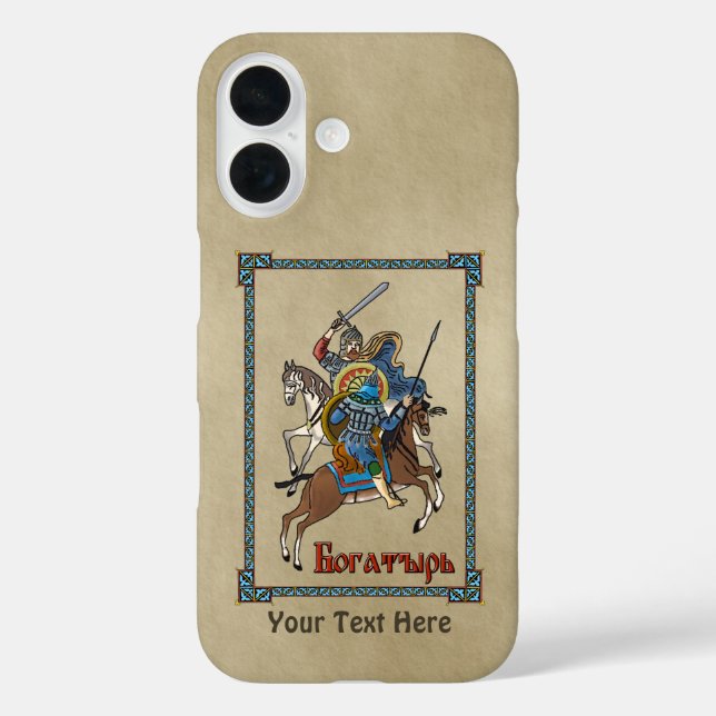 Funda iPhone 16 Bogatyr ruso medieval (Reverso )