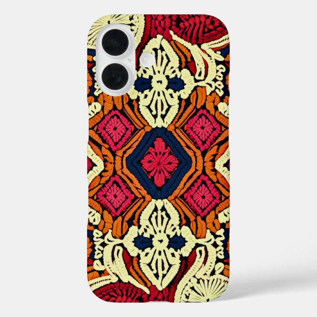 Funda iPhone 16 Boho Aesthetic Faux Crochet (Reverso )