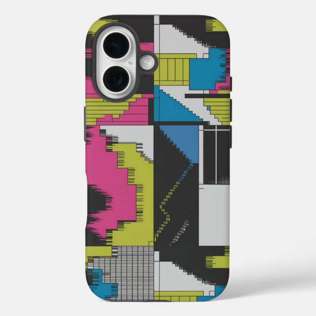 Funda iPhone 16 Bold 80s Abstract Geometric Pattern (Reverso )