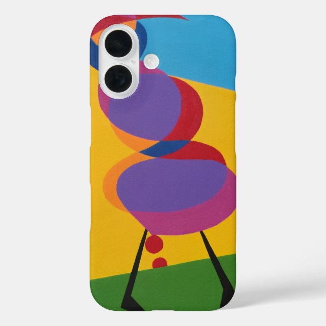 Funda iPhone 16 Bold Multicolored Geometric Bird Phone Case (Reverso )