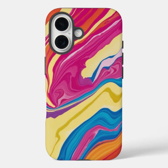 Funda iPhone 16 Bold Tye-Dye Marble Phone Case Design (Reverso )