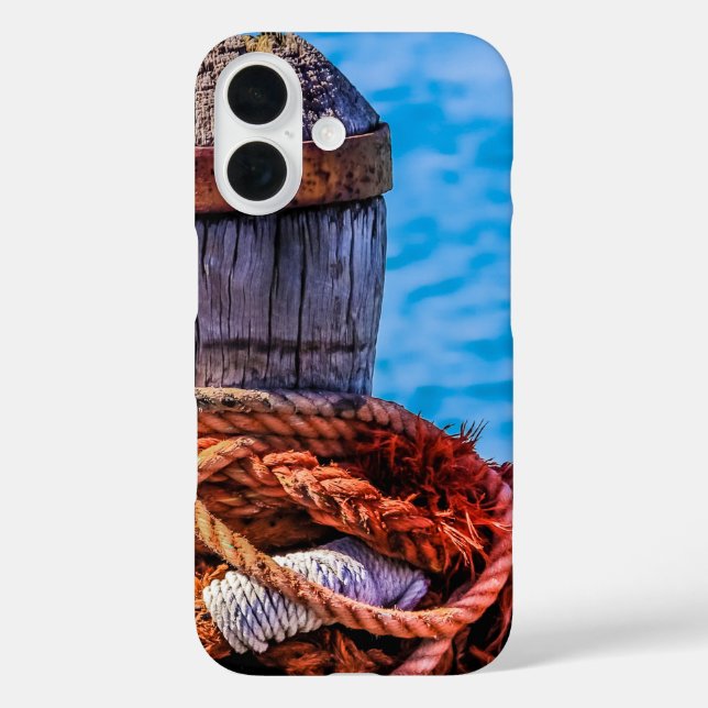 Funda iPhone 16 Bollard de amarre antiguo (Reverso )