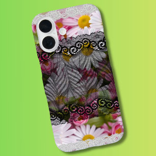 Funda iPhone 16 Bonita margarita decorativa de fotos real con enca