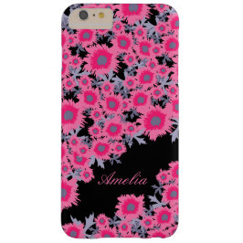 Funda iPhone 16 Bonito amapola rosa negro damasco de iphone