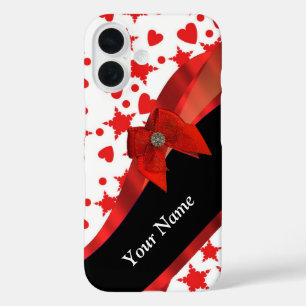 Funda iPhone 16 Bonito giratoria rojo y blanco