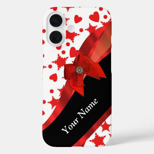 Funda iPhone 16 Bonito giratoria rojo y blanco (Reverso )
