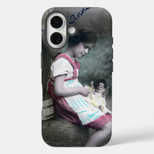 Funda iPhone 16 Bonne Année Vintage Chica con muñeca