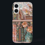 Funda iPhone 16 Book Theme Stained Glass Phone Case<br><div class="desc">Introducing our stunning romantic floral aesthetic stained glass phone case, designed to add a touch of elegance and artistry to your device. This unique phone case is a perfect fit for the iPhone 16 Pro and iPhone 15 Pro Max, featuring a beautiful flower stained glass pattern that captures the essence...</div>