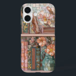 Funda iPhone 16 Book Theme Stained Glass Phone Case<br><div class="desc">Introducing our stunning romantic floral aesthetic stained glass phone case, designed to add a touch of elegance and artistry to your device. This unique phone case is a perfect fit for the iPhone 16 Pro and iPhone 15 Pro Max, featuring a beautiful flower stained glass pattern that captures the essence...</div>