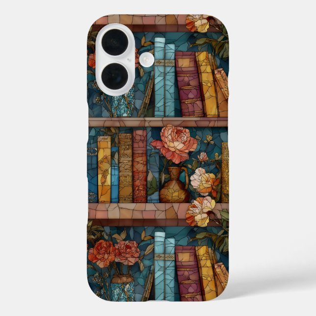 Funda iPhone 16 Book Theme Stained Glass Phone Case (Reverso )