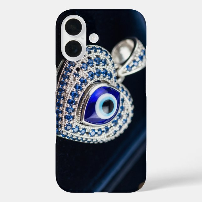 Funda iPhone 16 Böser Blick Herz Schmuck Makrofotografie von schüt (Reverso )
