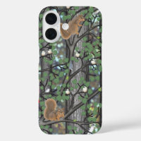 bosque de aves y ardillas