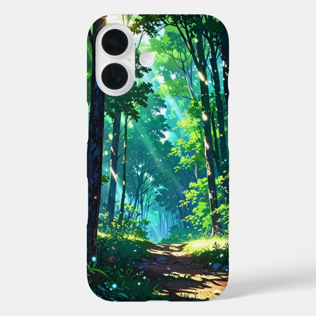 Funda iPhone 16 Bosque de verano encantado (Reverso )