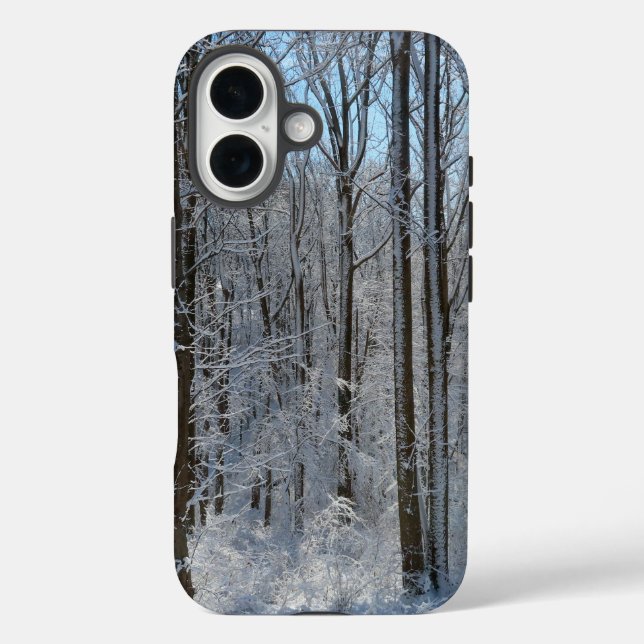 Funda iPhone 16 Bosque nevado de álamos I (Reverso )