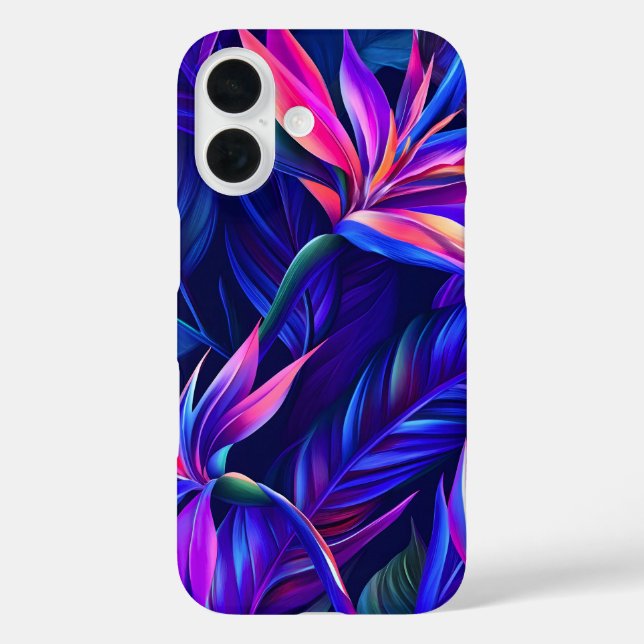 Funda iPhone 16 Bosque tropical nocturno (Reverso )