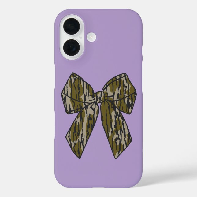 Funda iPhone 16 Bottomland Camo Bow Camo Coquette Bow Hunting Chic (Reverso )