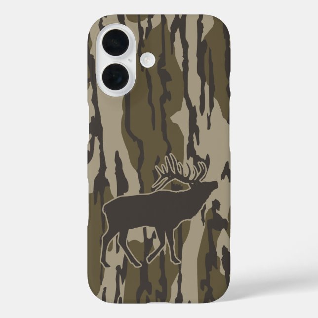 Funda iPhone 16 Bottomland Camo Hunting Elk (Reverso )