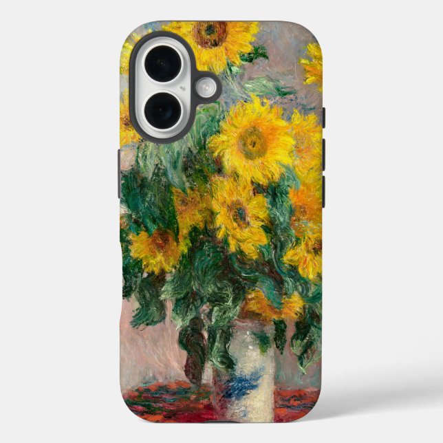 Funda iPhone 16 Bouquet de girasoles por Monet Impresionist (Reverso )