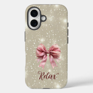 Funda iPhone 16 Bow rosa con estuche Relax iPhone / iPad