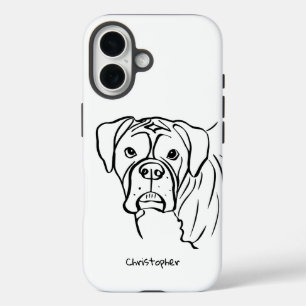 Funda iPhone 16 Boxer caprichoso: Línea de texto editable Art Phon