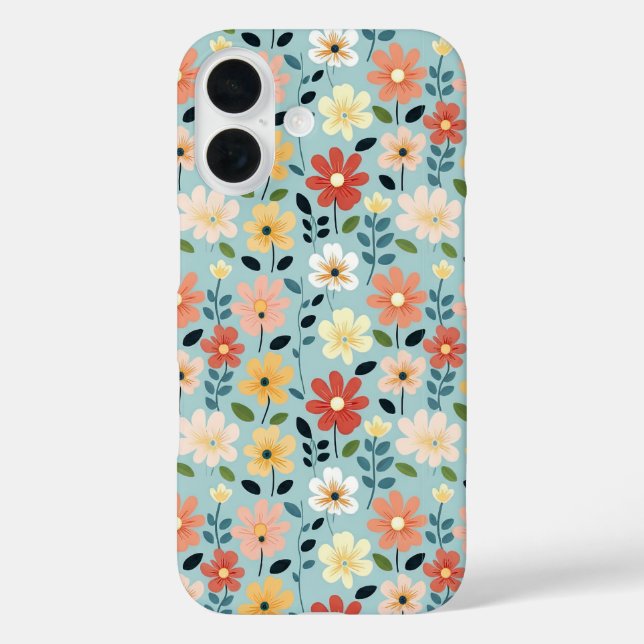 Funda iPhone 16 Bright Hand Drawn Wildflower Meadow (Reverso )