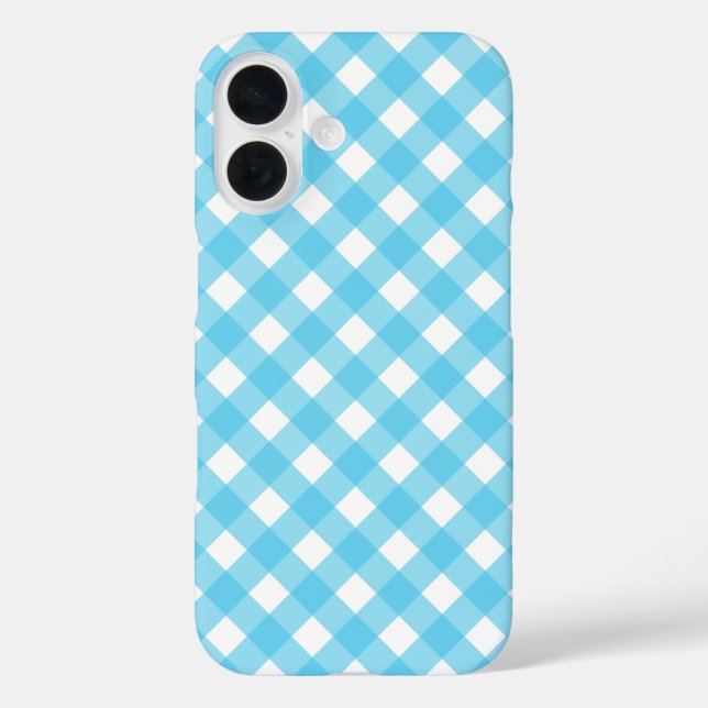 Funda iPhone 16 Brillante azul ceruleano (Reverso )