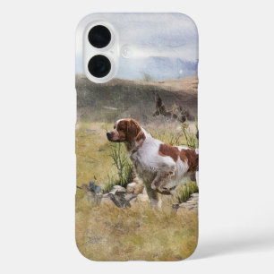 Funda iPhone 16 Brittany Spaniel, pasión por las aves