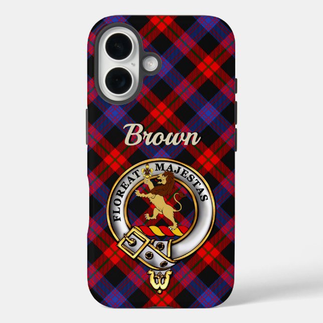 Funda iPhone 16 Brown Clan Badge & Tartan iPhone / iPad case (Reverso )