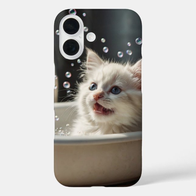 Funda iPhone 16 Bubble Bath Cat (Reverso )