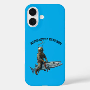 Funda iPhone 16 Buceador de casco antiguo en barracuda