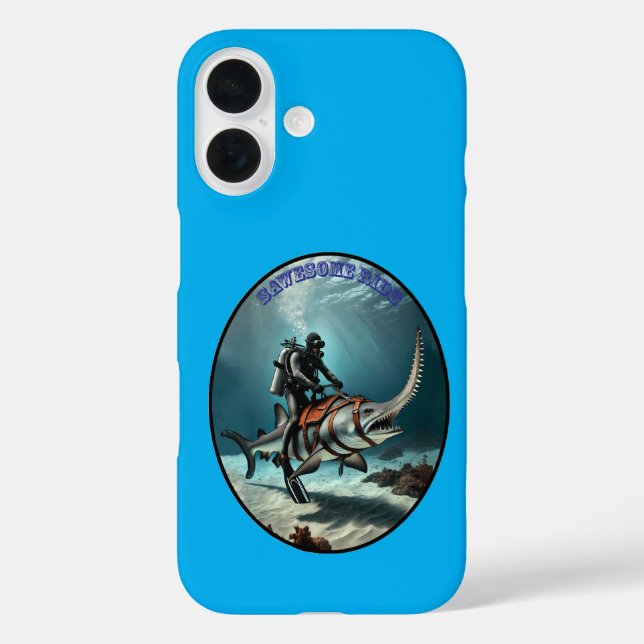 Funda iPhone 16 Buceo de la SCUBA Vintage (Reverso )