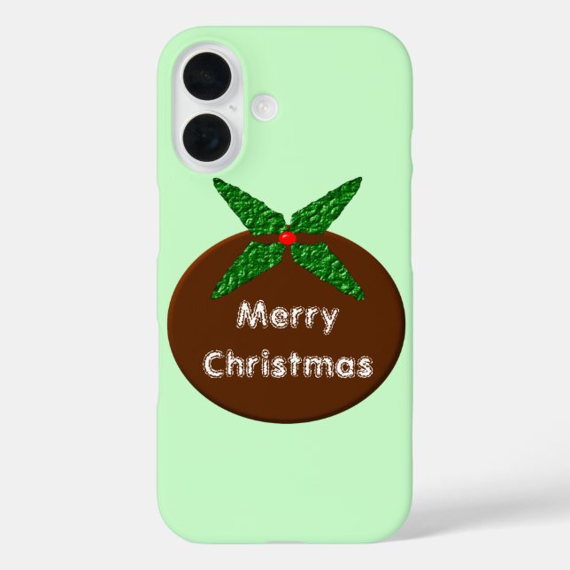 Funda iPhone 16 Budín de Navidad Personalizable (Reverso )