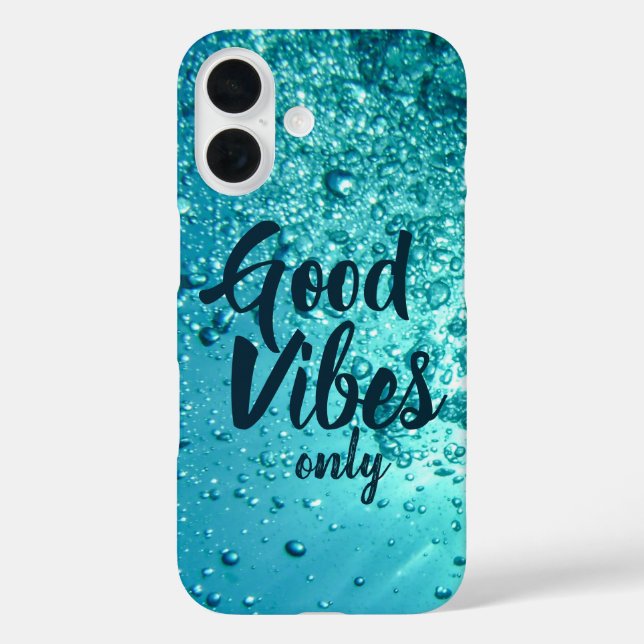 Funda iPhone 16 Buenas vibraciones y agua azul Guay (Reverso )