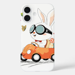 Funda iPhone 16 Bunny Carrot Hopping Ride