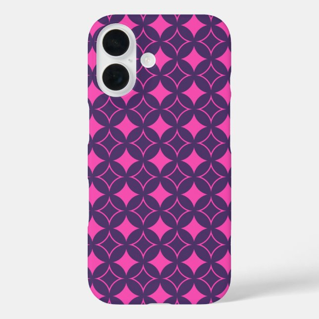 Funda iPhone 16 Buques rosa y morado (Reverso )