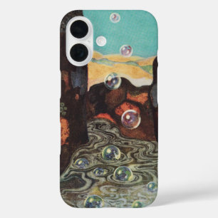 Funda iPhone 16 Burbujas de fantasía Art Nouveau en decoración de