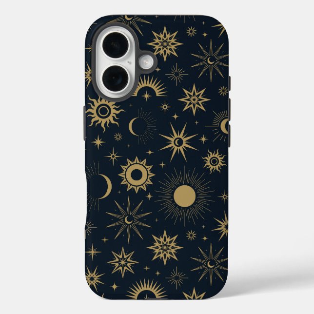 Funda iPhone 16 Burst Celestial de Oro (Reverso )