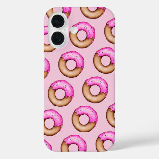 Funda iPhone 16 Burujas de guijarros rosados con patrón de rociado