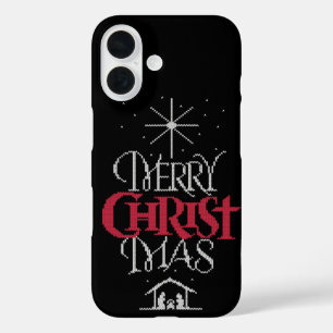 Funda iPhone 16 Caballero cristiano - Feliz Navidad - Jesús