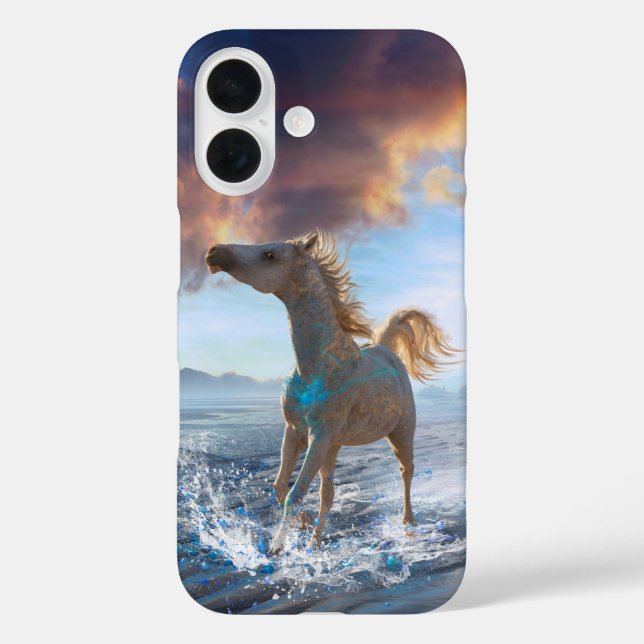 Funda iPhone 16 Caballo árabe "Caballo de la isla Stellar" (Reverso )