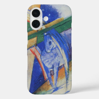 Funda iPhone 16 Caballo azul con arco iris de Franz Marc