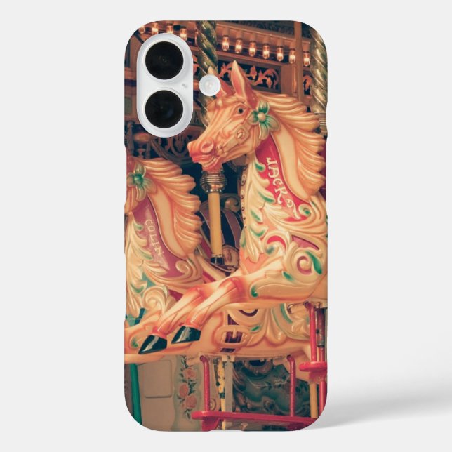 Funda iPhone 16 Caballo de carrusel de feria (Reverso )