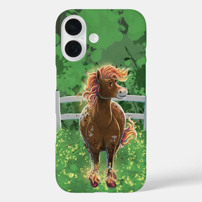 Funda iPhone 16 Caballo de Fuego Bonito (Reverso )