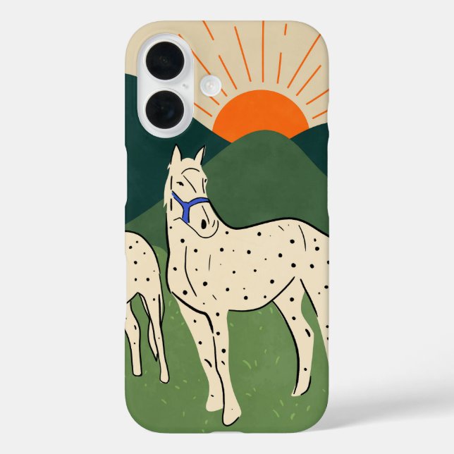 Funda iPhone 16 Caballos de la región montañosa (Reverso )