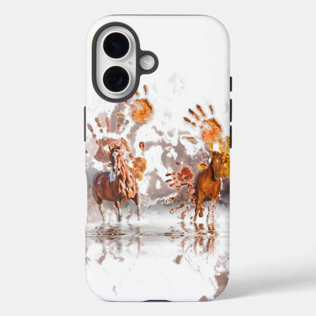Funda iPhone 16 Caballos salvajes MANOS SALVAJES (Reverso )
