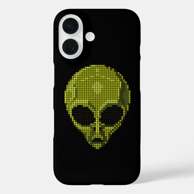 Funda iPhone 16 Cabeza de Alien Verde (Reverso )