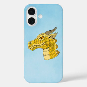 Funda iPhone 16 Cabeza de dragón dorado en perfil