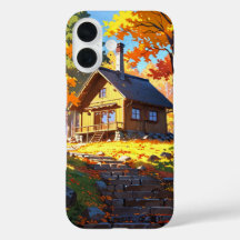 Cabina acogedora de otoño